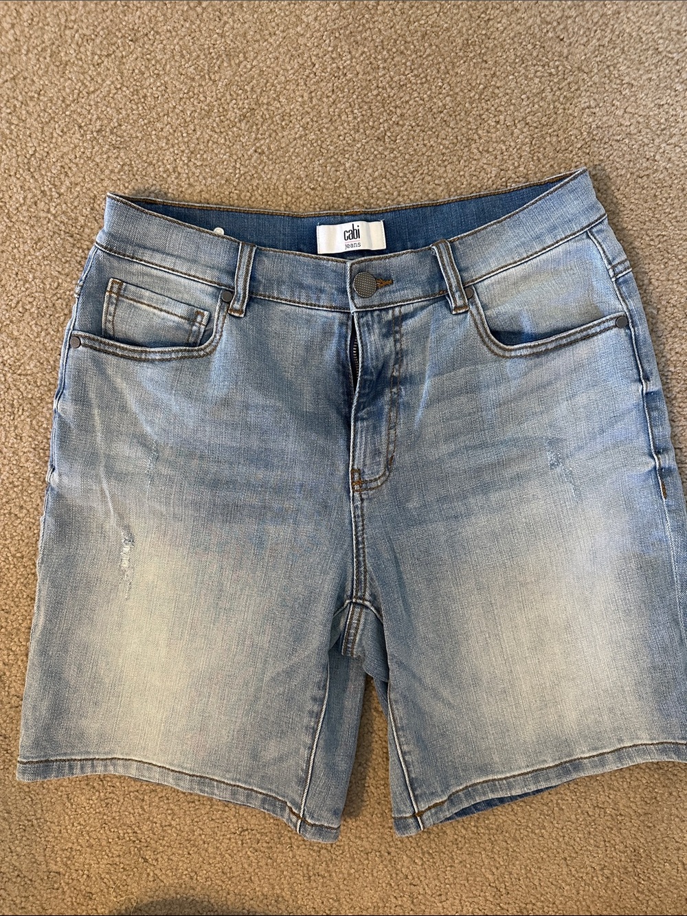 CAbi Faded Light Blue Denim Shorts
